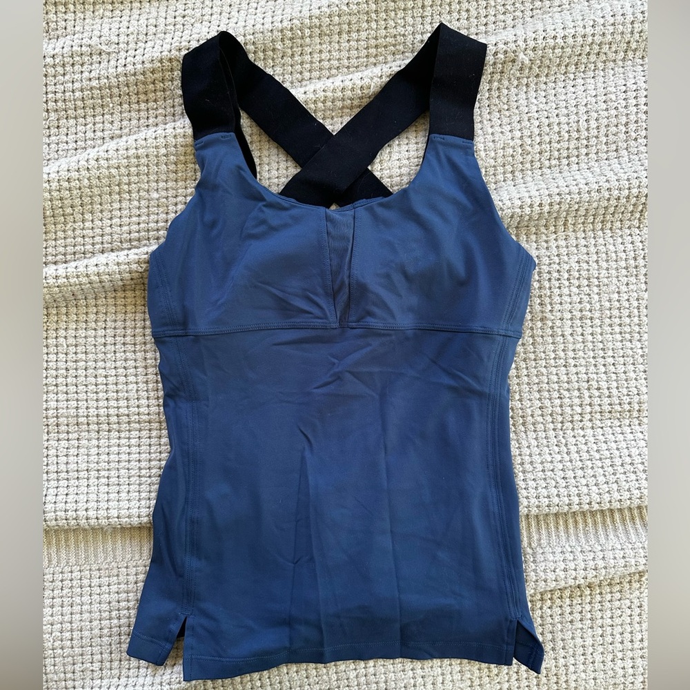 ALO Yoga Blue and Black Tank Top
